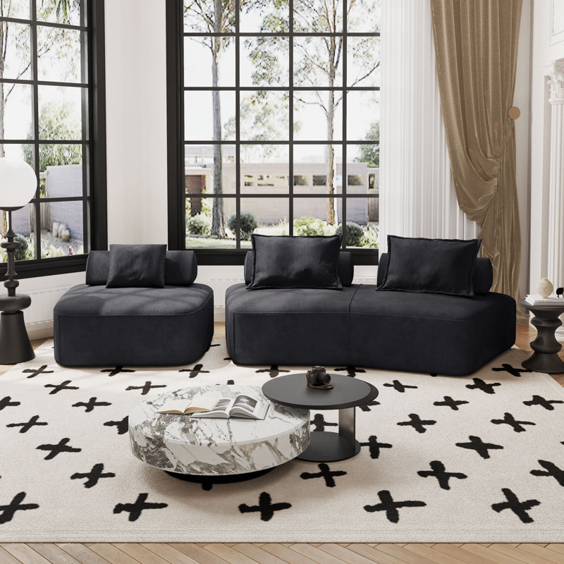 Ensemble de canapé modulaire surdimensionné de luxe moderne, canapé rembourré en chenille avec dossiers amovibles et sièges profonds Diy
