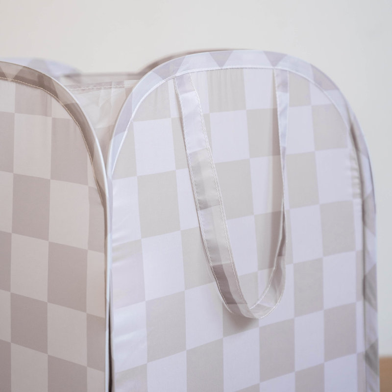 3 Sprouts Recycled Pop-up Hamper/checkerboard/beige