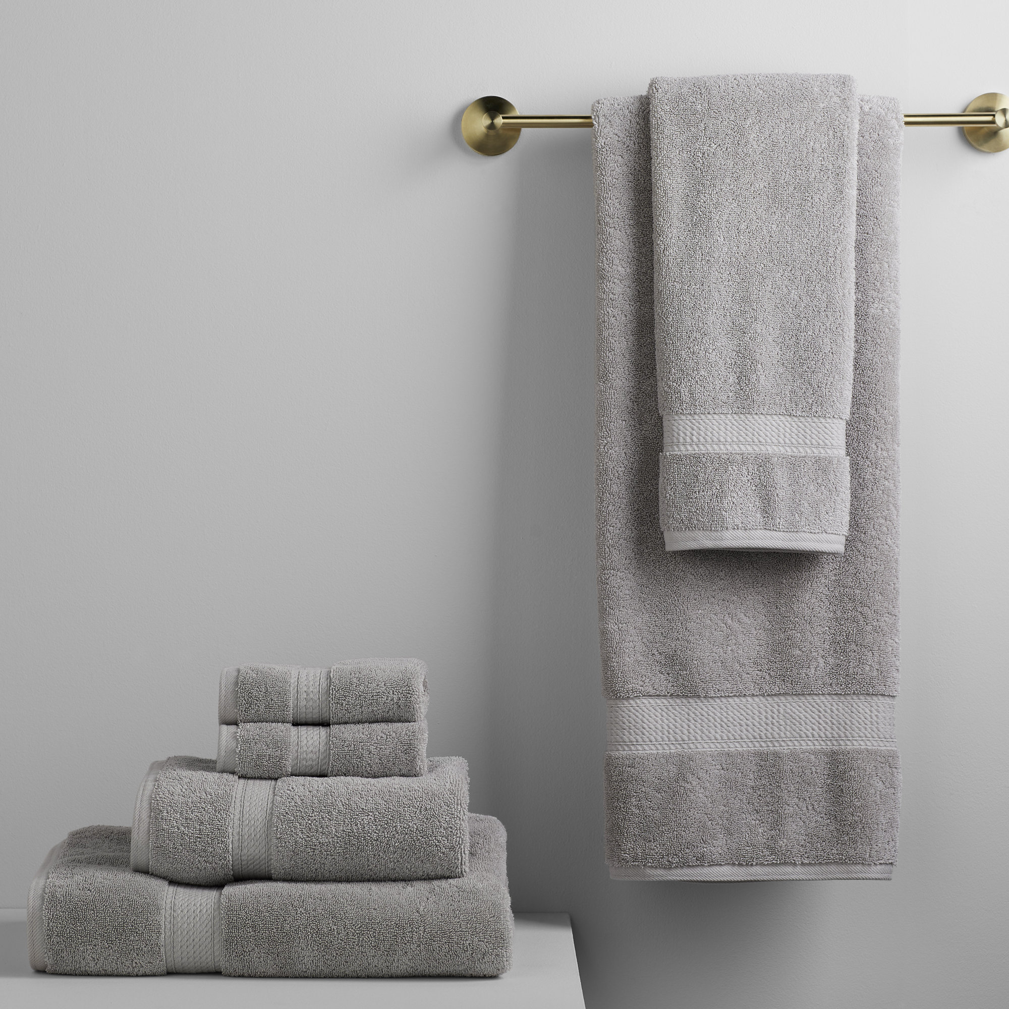 Payten Classic Certified Egyptian Cotton 6-piece Towel Set, Soft Gray