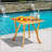 Outdoor Acacia Wood Square Dining Table With Teak Finish And Slat Design For Patio Use, Durable And Stylish