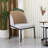 Modern Two-Tone Faux Leather Dining Chairs with Curved Back, Set of 2-2007276650