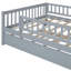 Lit de jour pleine grandeur en bois avec lit gigogne et garde-corps gris-338095464-338095509