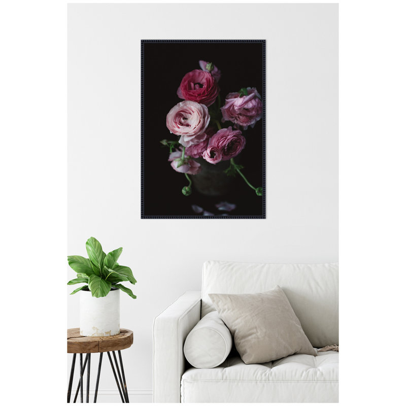 Reproduction sur toile encadrée « Bouquet floral rose foncé » de Kristy Campbell
