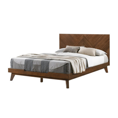 Brown Wood California King Bed Frame