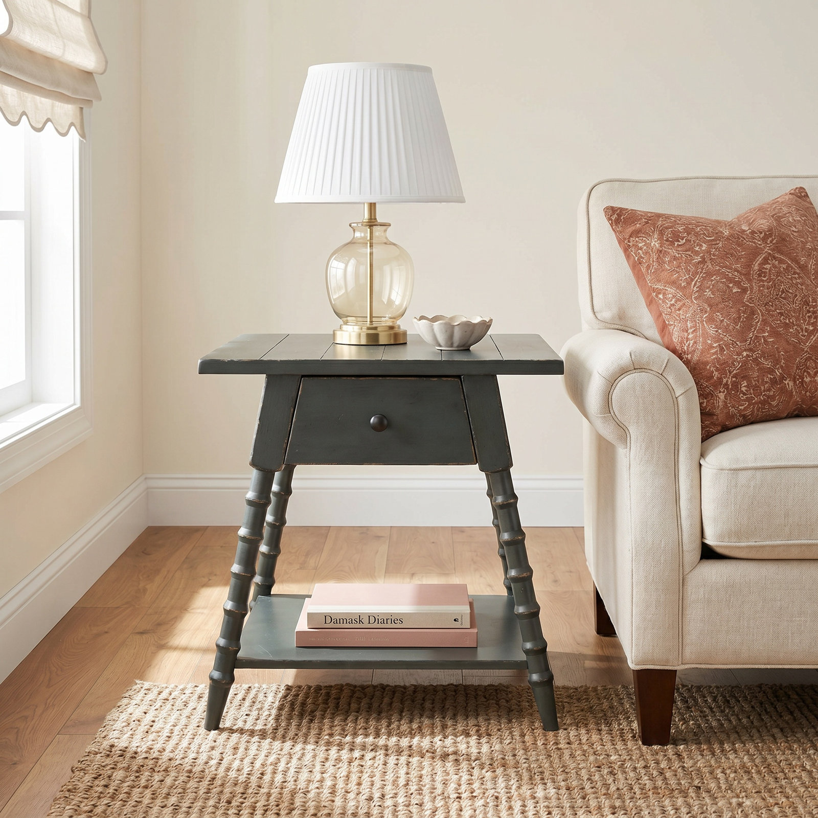Country Living 24" End Table, White