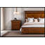 Handcrafted Italian Walnut Bed with Marquetry Headboard