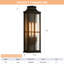 Applique murale d'extérieur 32 po noir mat avec verre ondulé, lumière d'extérieur câblée résistante aux intempéries, porche E26 et lanterne de garage-1011443418