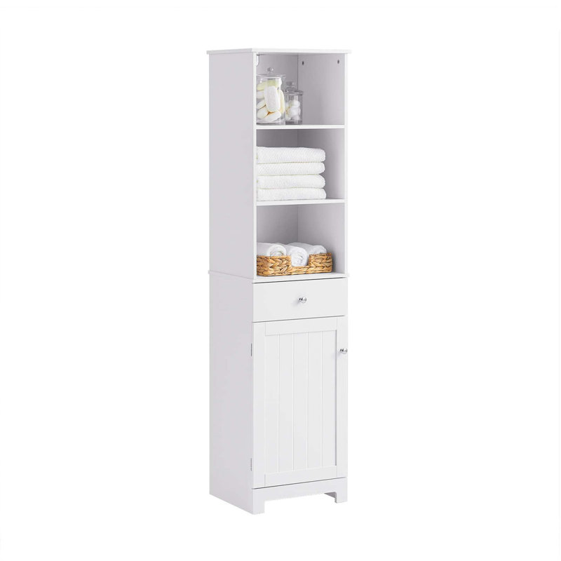 Aaleeyah Freestanding Linen Cabinet, White