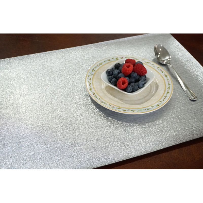 Pursel Rectangle Placemat, Silver