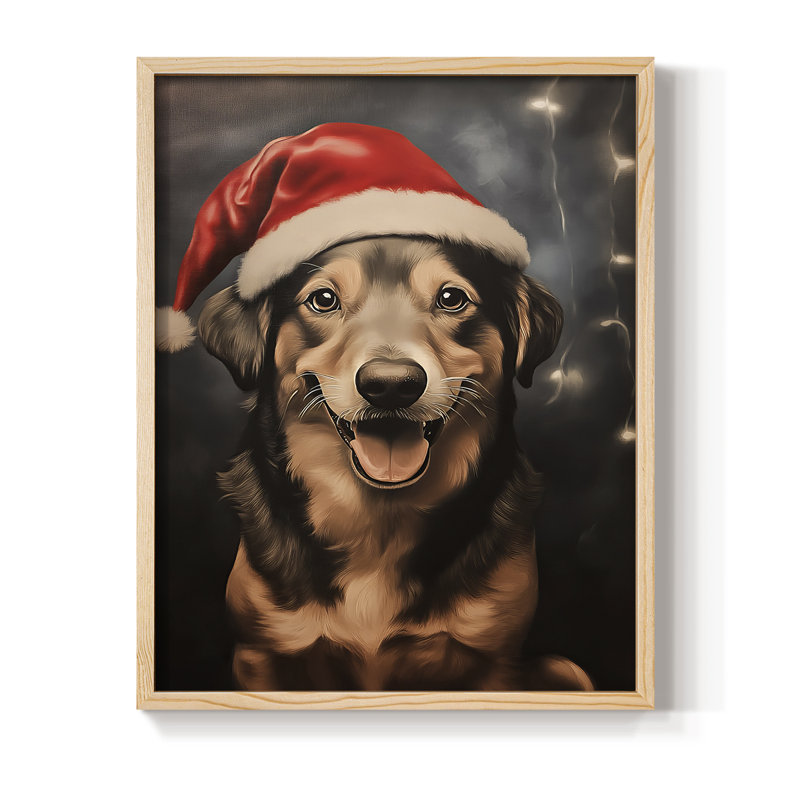 Christmas Holiday Art -Series 2-XXXVIII Framed Print - Solid Wood, Natural, 11" H x 9" W