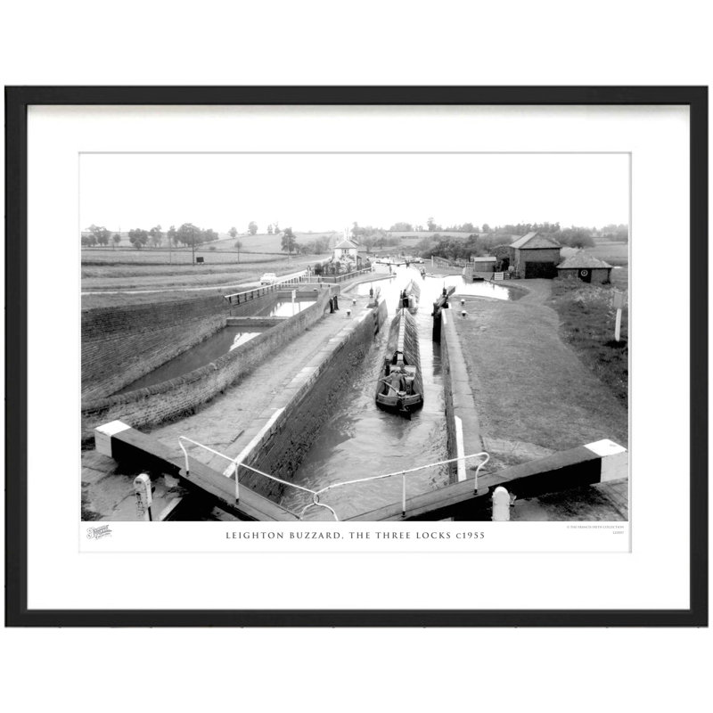 Leighton Buzzard, The Three Locks C1955 - Single Picture Frame Print, 40cm H X 50cm W x 2cm D