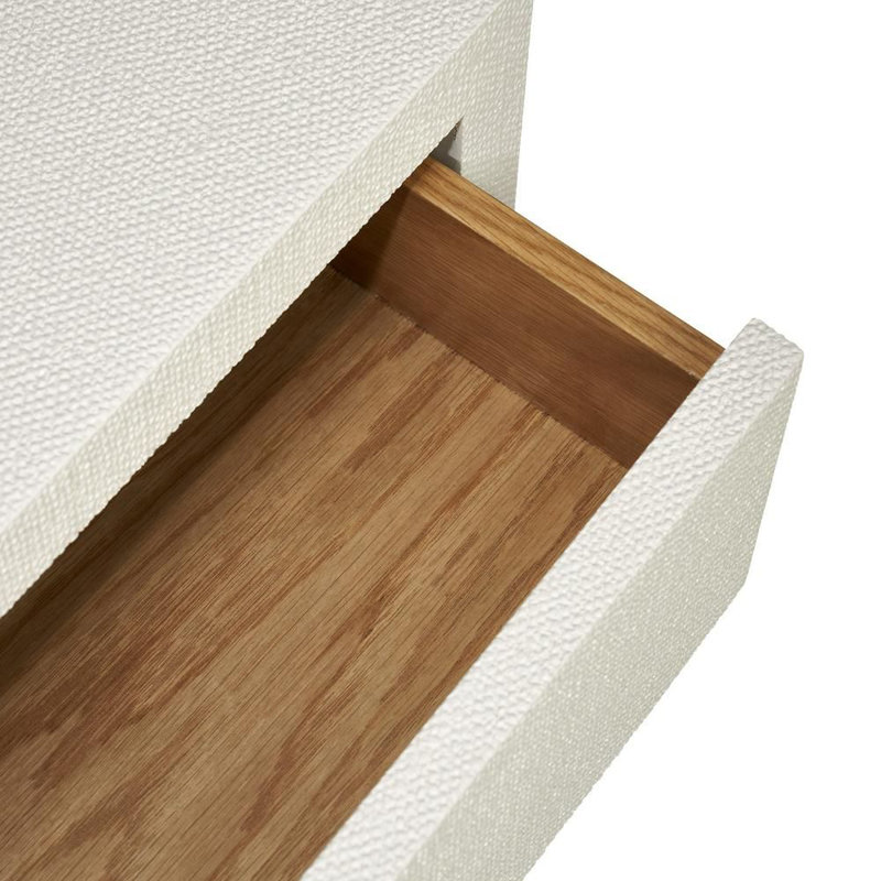 Taylor 2 - Drawer Nightstand, Natural White/Champagne Silver, 26" H x 18" W x 18" D
