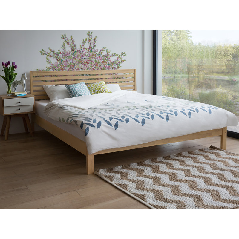 Baird Solid Wood Bed, Tan, European Kingsize (160 x 200cm)