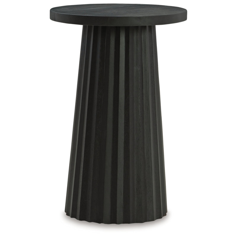 Ditta Solid Wood End Table, Black