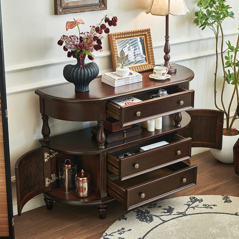 Console rétro de luxe multifonctionnelle, Brun