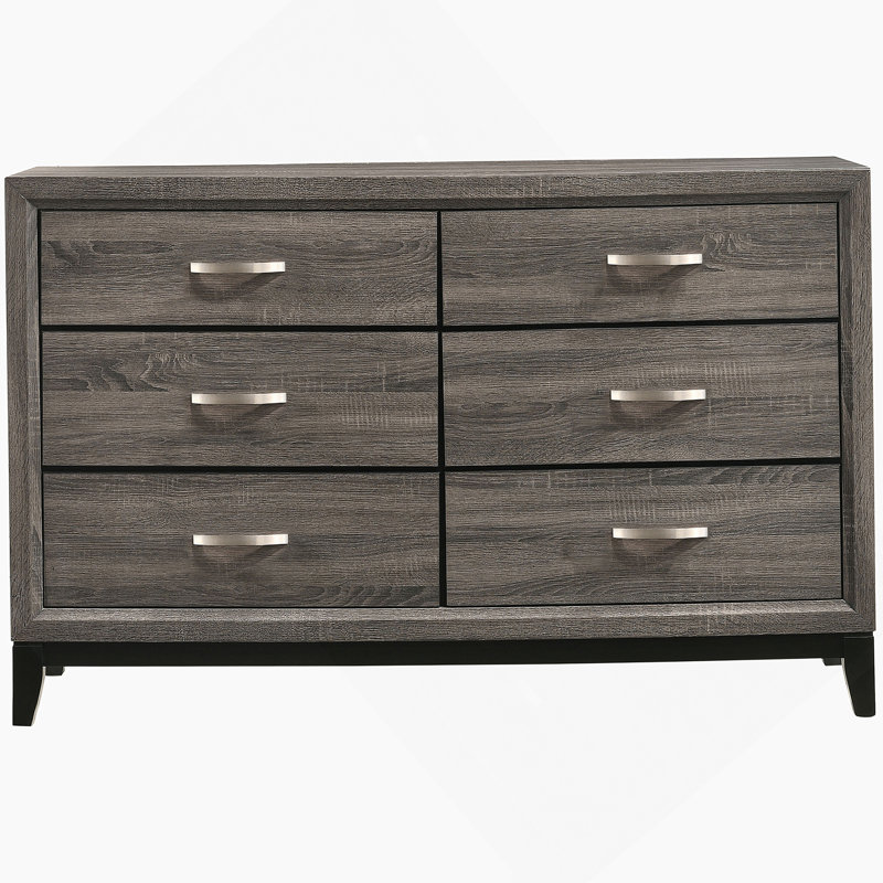 Commode 6 tiroirs Grey Oak