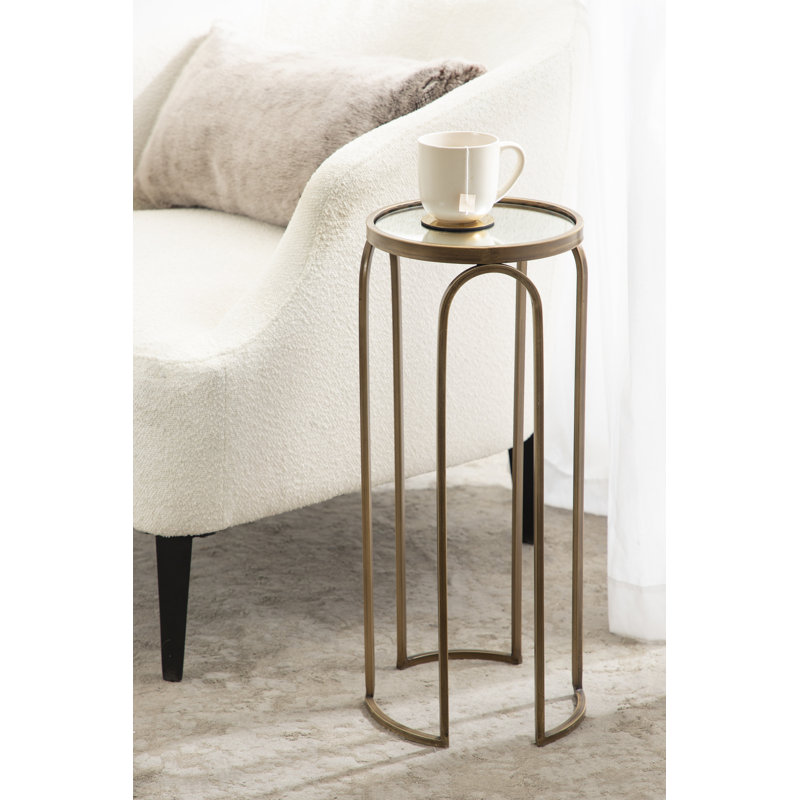 Mercer41 Pomeroy Metal Drink Table 11" x 11" x 24", Gold