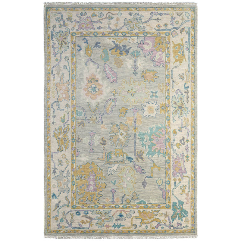 Karina Traditional Persian, Gray/Purple/Gold Area Rug, Rectangle 5'6" x 8'6"