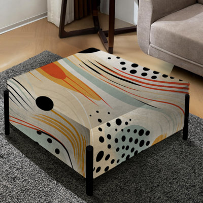 Tribal Essence Polka Dots Pattern - Polka Dots Large Square Ottoman