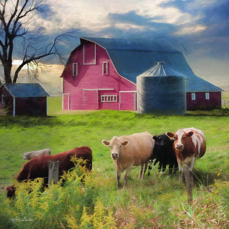 «Wyoming Sunset» par Lori Deiter - reproduction imprimée, H 36 po x l 36 po, Yes, Papier photo noir avec cadre simple
