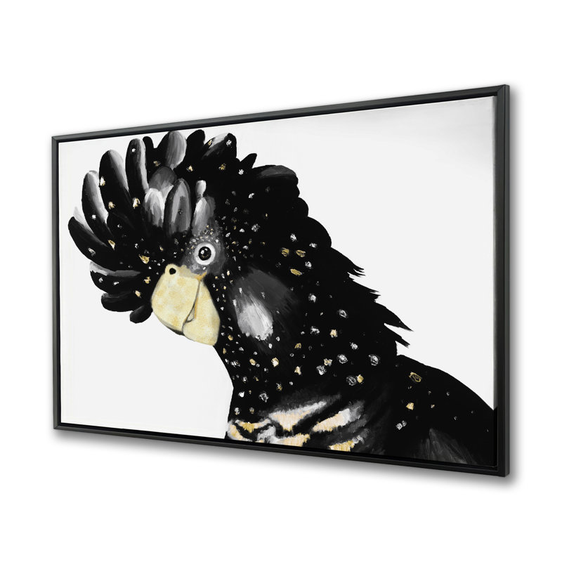 Cockatoo perroquet, art encadré noir