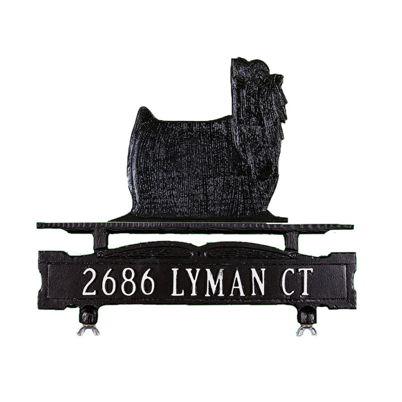 1-Line Mailbox Sign, Yes, Satin Black