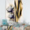 Fleur mauve sur une peinture abstraite I - Peinture sur toile