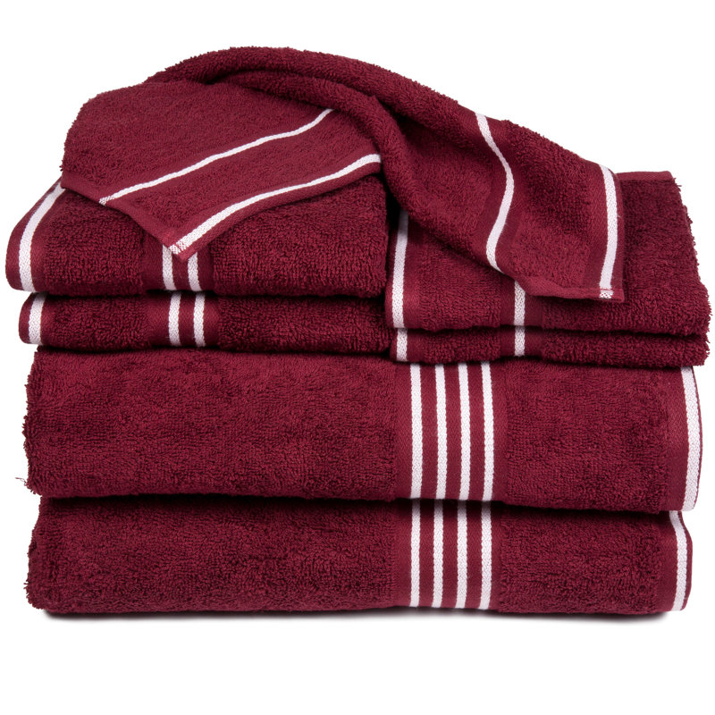 8PC Towel Set - 575GSM 100% Cotton Bathroom Essentials with 2 Bath Towels, 2 Hand Towels, 2 Washcloths, and 2 Fingertip cloths- Absorbent Sheets for Bath, Gym, Dorm and Spa by Lavish Home 