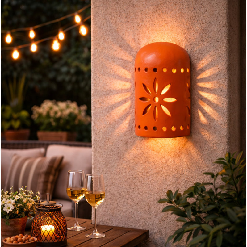 Heritage Clay Light Cover In Terracotta Dome, Orange