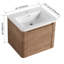 Meuble-lavabo mural 48 po avec lavabo en céramique et tablettes de rangement et 1 porte à fermeture en douceur, contreplaqué