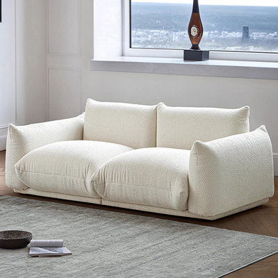 Causeuse-coussin modulaire en chenille blanche