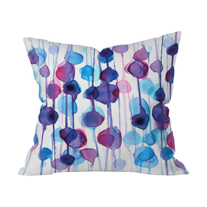 Abstract Watercolor Indoor/Outdoor Throw Pillow, 20" x 20"