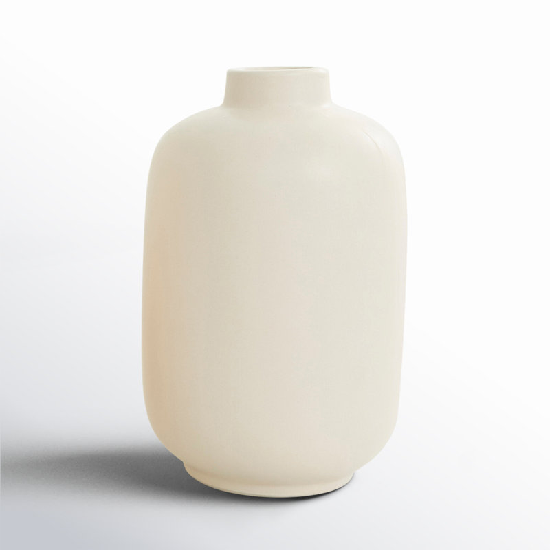 White Round Ceramic Minimalistic Decorative Vase