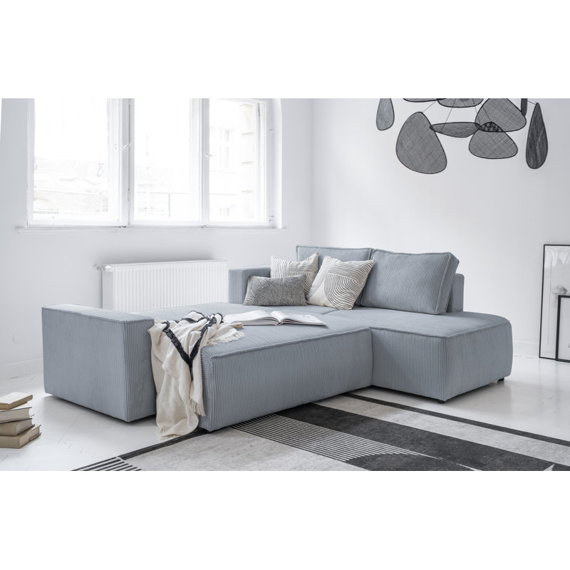 Brave Dave Corner Sofa L Shape, Light Grey, Right Hand Facing