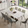 Dashon Modern Rectangular Sintered Stone Dining Table with Gold Stainless Steel Base