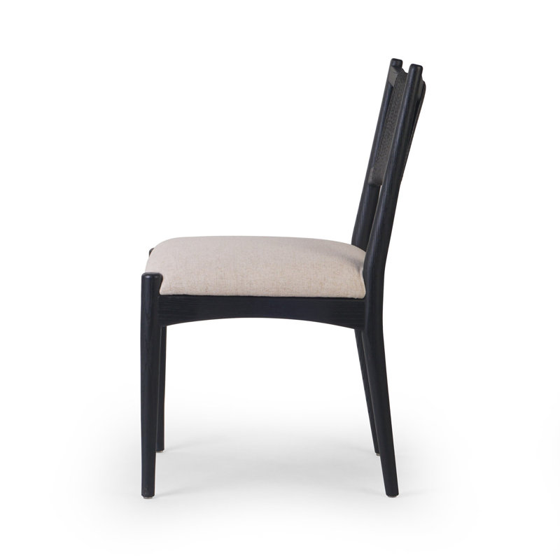 Haddon Dining Chair-Light Natural Rush, Black