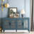 Roanna Retro Mirrored Sideboard with Closed Grain Pattern-790785