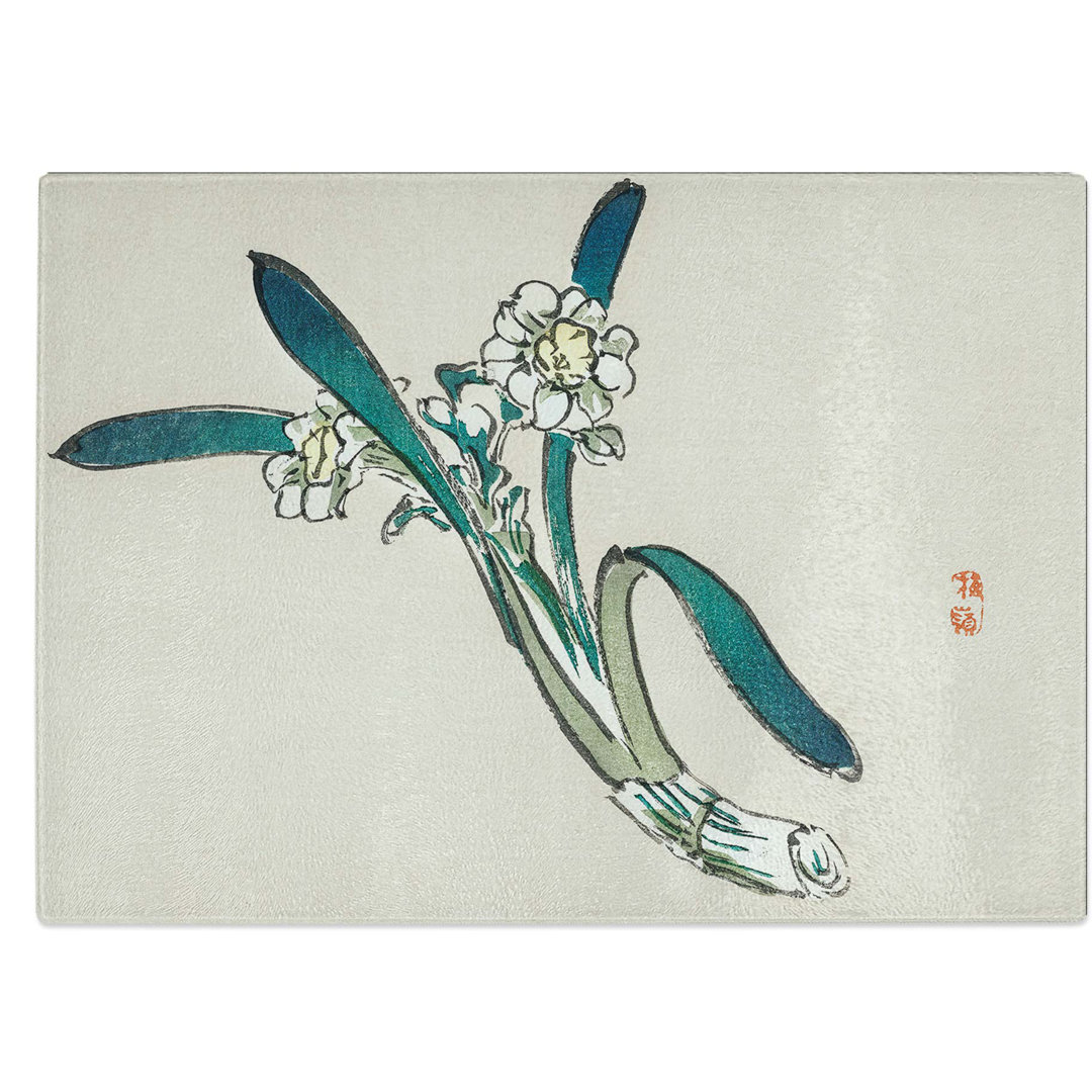Tempered Glass Daffodils Chopping Board