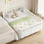 Lit plateforme double pleine grandeur avec finition blanc immaculé, parfaitement conçu pour les chambres d'enfants et convenant-613573151-615173694