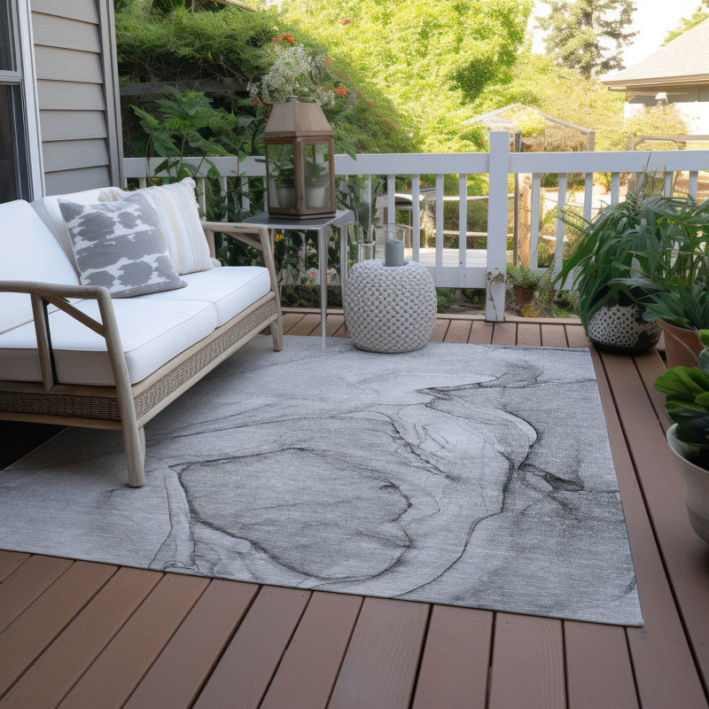 Eliessia Indoor/Outdoor Area Rug with Non-Slip Backing, Rectangle 10' x 14'