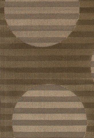 Tapis d'intérieur en polypropylène à rayures brun clair Veliz, Rectangle 1 pi 11 po x 3 pi 7 po