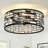 19'' 7-Blade Crystal Indoor Enclosed Caged Flush Mount Ceiling Fan with Light Kit and Remote Control-1421399258