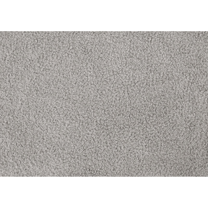Transitional Grey Boucle Upholstered Full Size Bed Frame, Engineered Wood, Button - Headboard, Low Profile, Comfort, Quick Assembly Task Frame In Style, Boucle, Black Block Feet, Construction, Hassle