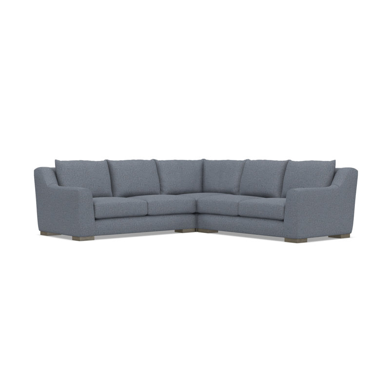 Sectional, Teal Polyester, 35" H x  110" W x 110" D, Symmetrical