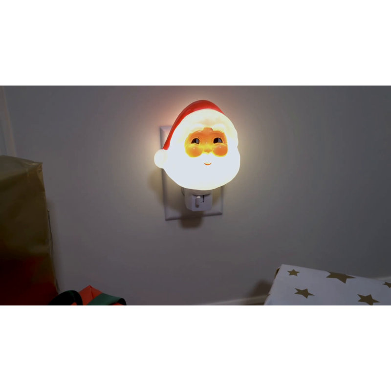 Santa Claus Red and White Plastic Lit Tree Topper