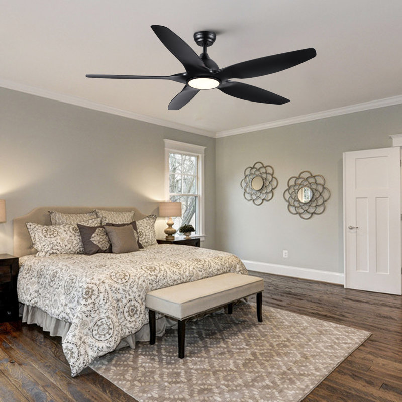 Dainius 60'' Ceiling Fan with LED Lights, Black