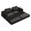 Canapé-lit convertible avec coussin cylindrique - Canapé-lit pliant en velours côtelé avec cadre de forme fixe pour le salon, la chambre à coucher, le salon, le noir studio