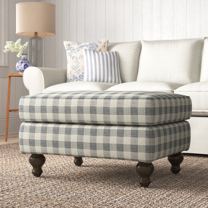 Markell Upholstered Ottoman, Macarena Charcoal Performance