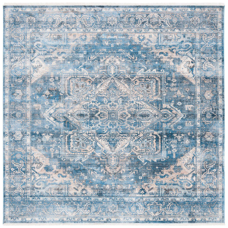 Vintage Persian Performance Oriental Rug, Square 6'7"