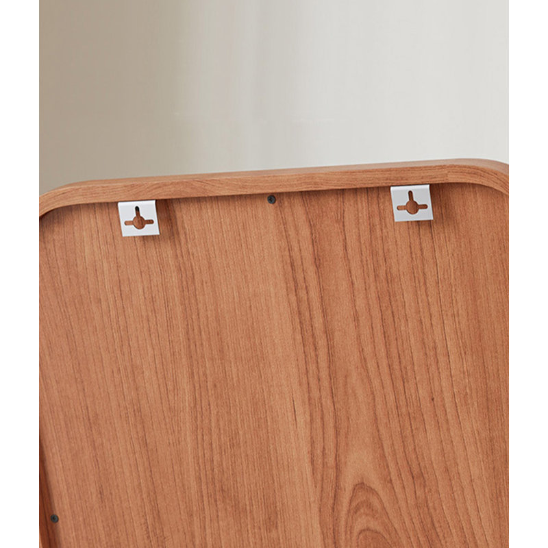 Modern Minimalist Solid Wood Rectangular Full-Length Mirror, Brown